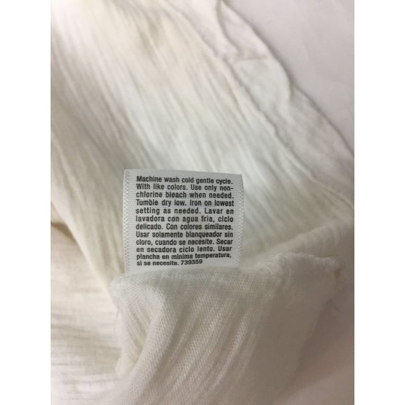 Ana A New Approach Top Size L White Short Sleeves Pullover V Neck - Picture 9 of 11